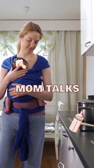 Mom Talks With Helpful Advice On Parenthood TikTok Video Design Template