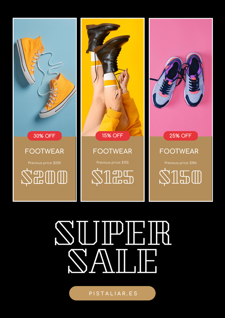 Fashion Sale Ad with Woman in Stylish Shoes Poster Tasarım Şablonu