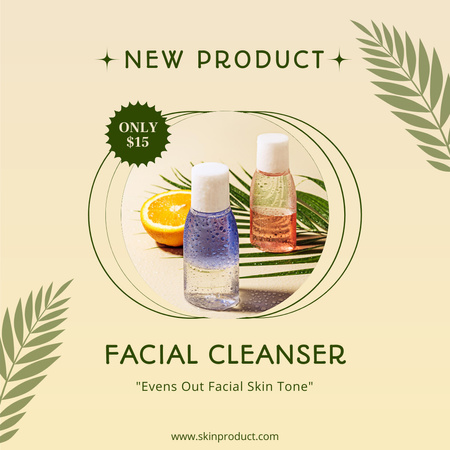 Ontwerpsjabloon van Instagram van Skincare Products Offer with Cosmetic Jars