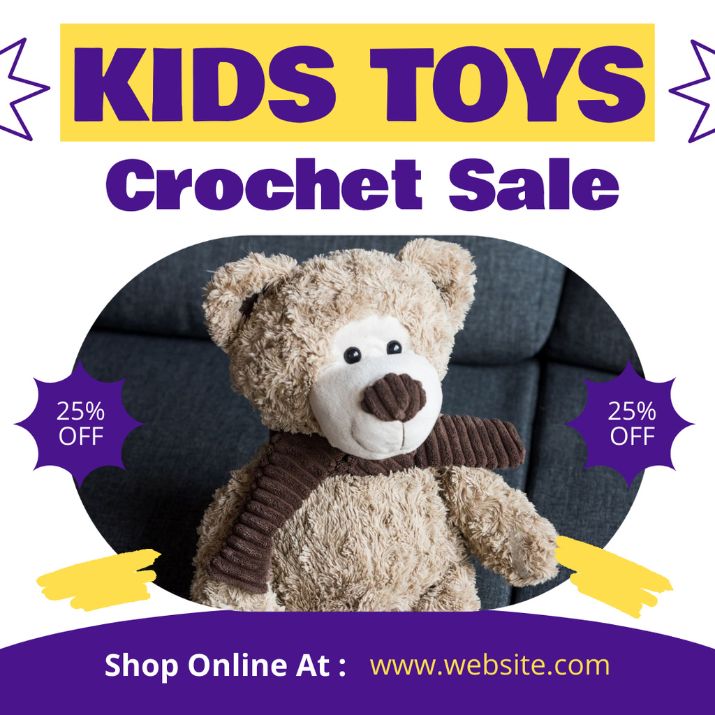 Szablon projektu Discount on Crochet Toys with Soft Bear Instagram
