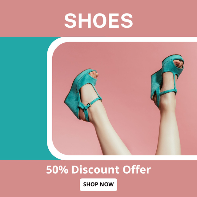 Stylish Female Shoes Discount Offer Instagram Tasarım Şablonu