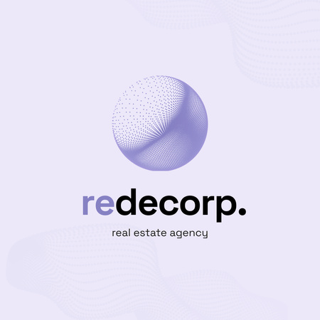 Neutral Purple Emblem of Real Estate Agency Logo 1080x1080px – шаблон для дизайна