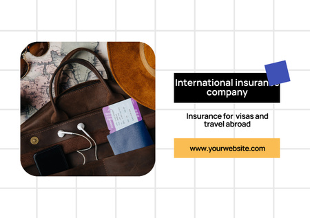 Designvorlage Conservative Promotion for International Insurance Company Services für Flyer A5 Horizontal