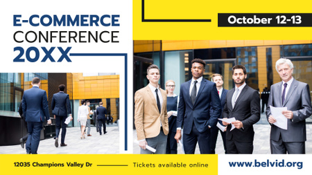 Anúncio da conferência de negócios Confident Business Team FB event cover Modelo de Design