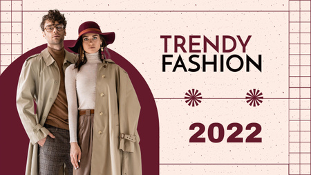 Trendy Fashion Sale Offer with Stylish Couple Youtube Thumbnail Design Template