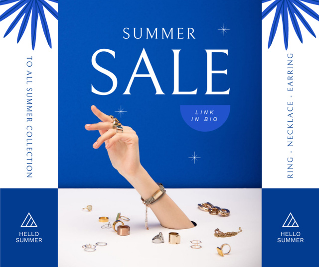 Summer Sale of Jewelry Facebook Design Template