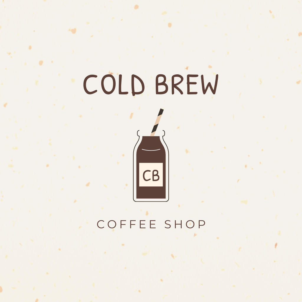 Cafe Ad with Cold Brew Logo Design Template