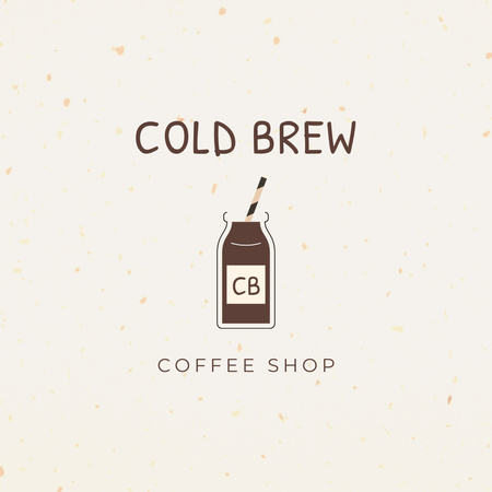 Cafe Ad with Cold Brew Logo Design Template