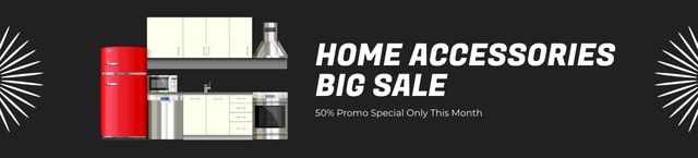 Big Sale of Home Accessories Black Ebay Store Billboard Design Template