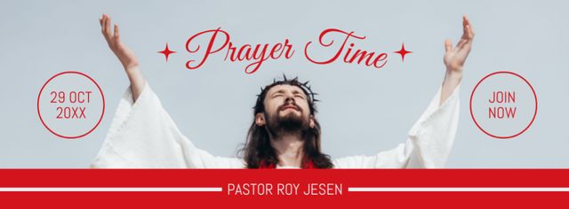 Prayer Time Announcement Facebook cover Modelo de Design