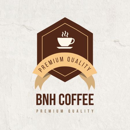 Coffee Shop Emblem with Cup Logo Design Template
