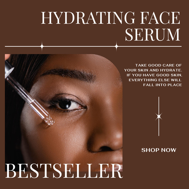 Hydrating Face Serum Offer With Description Instagramデザインテンプレート