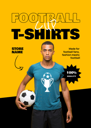 Football Team T-Shirts Sale with African American Man Flayer Design Template