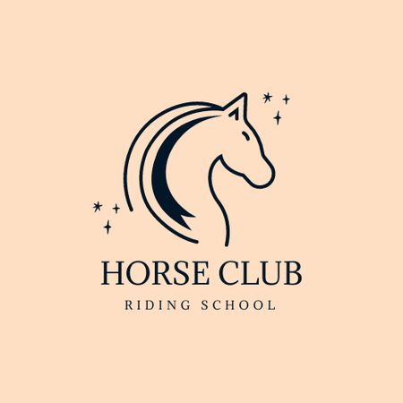 Horse Club and Riding Offer Logo Tasarım Şablonu