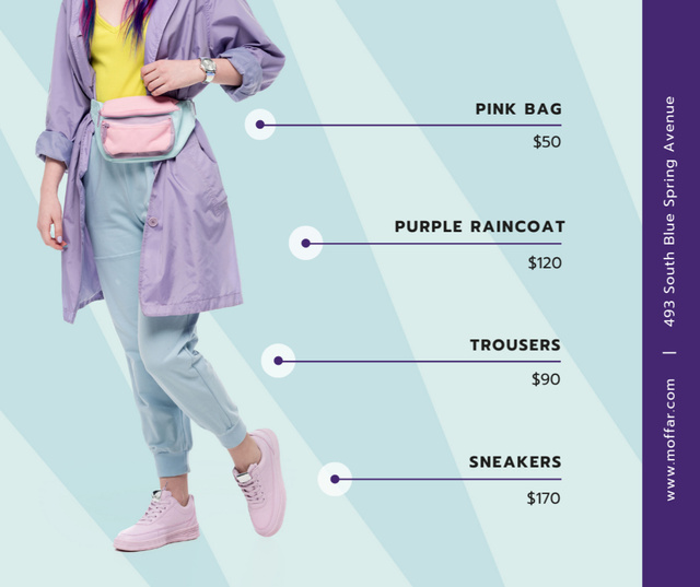 Fashion Ad Stylish Girl Wearing Raincoat Facebookデザインテンプレート