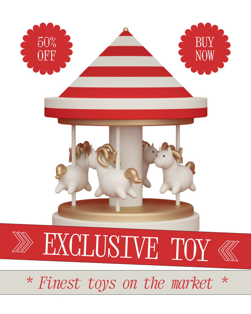 Ontwerpsjabloon van Instagram Post Vertical van Discount Announcement on Exclusive Toys