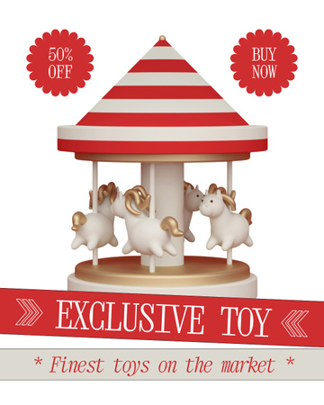 Discount Announcement on Exclusive Toys Instagram Post Vertical – шаблон для дизайна