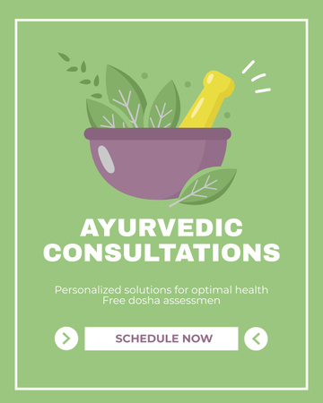 Plantilla de diseño de Las mejores consultas ayurvédicas con remedios herbales Instagram Post Vertical 