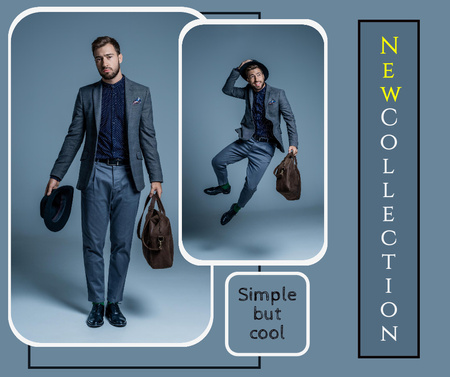 New Collection Ad with Stylish Businessman Facebook Design Template