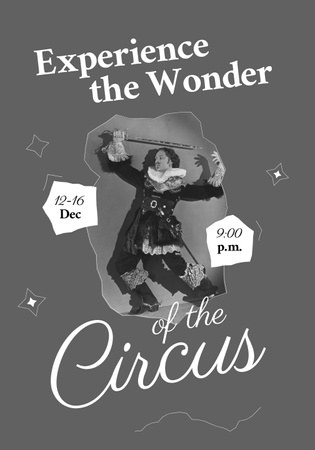 Circus Show Announcement with Performer Poster 28x40in Design Template