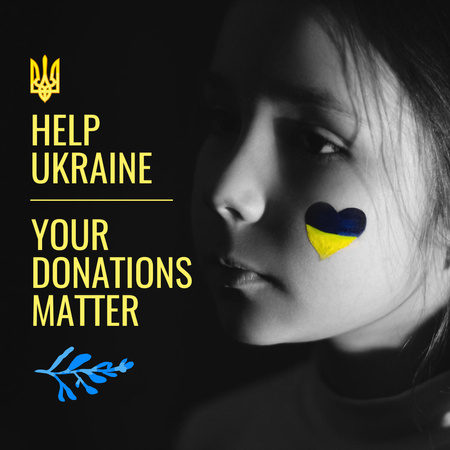 Help Ukraine with Donation Instagram Design Template