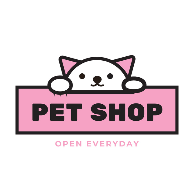 Pet Shop Open Animated Logo Šablona návrhu