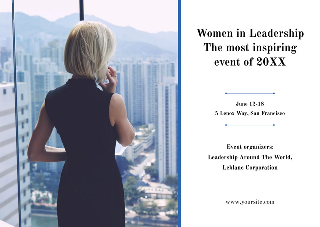 Event Topic about Women in Leadership Poster A2 Horizontal – шаблон для дизайна