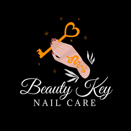 Körömszalon szolgáltatások és ápolás élénkítő kínálata fekete színben Logo tervezősablon
