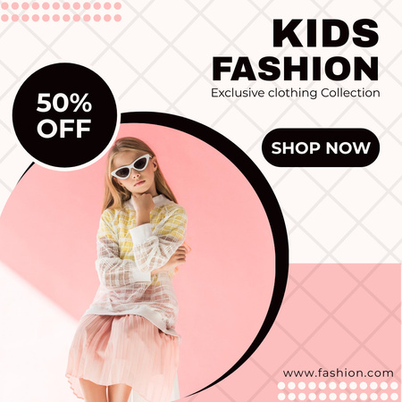 Kids Fashion Collection of Exclusive Clothing Instagram Tasarım Şablonu