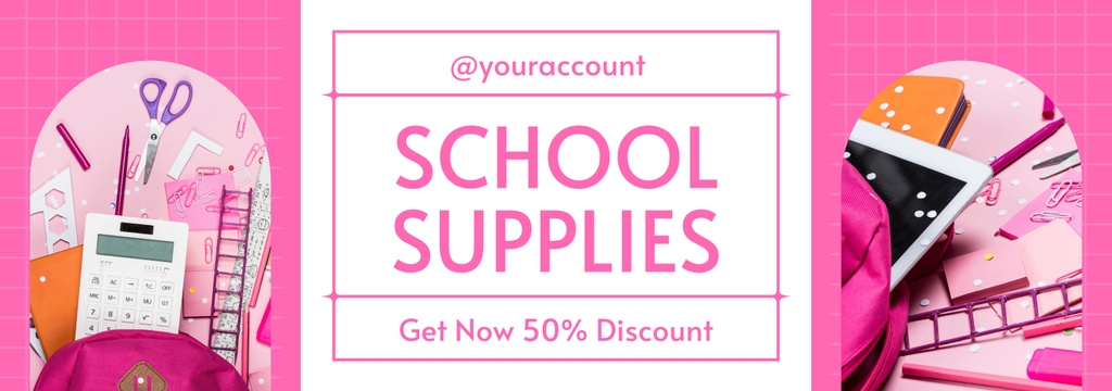 Plantilla de diseño de Discounted School Supplies for New School Year Tumblr 