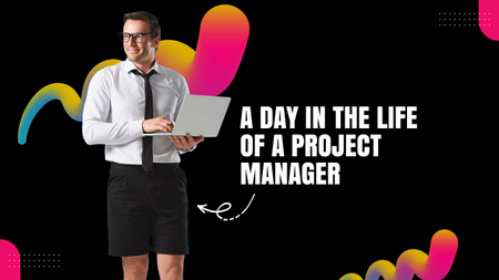 A Day in the Life of a Project Manager Youtube Thumbnail Design Template