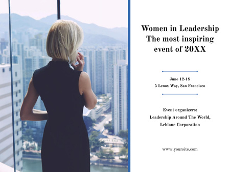 Women in Leadership event Poster 18x24in Horizontal Design Template