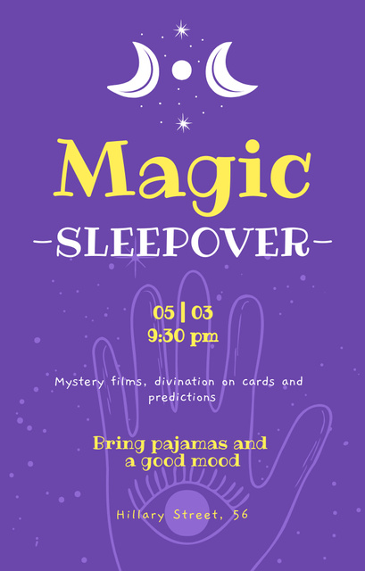 Welcome to Magic Sleepover Invitation 4.6x7.2inデザインテンプレート