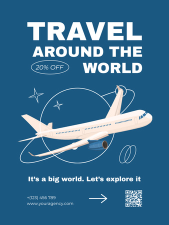 Travel Around World Offer Poster US Design Template