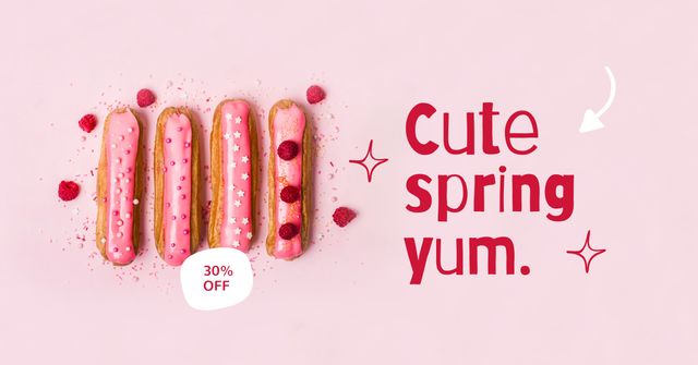 Yummy Sweet Eclairs Facebook AD Design Template