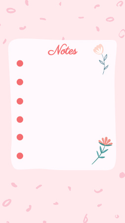 Sheet for Notes with Flowers Instagram Story Tasarım Şablonu