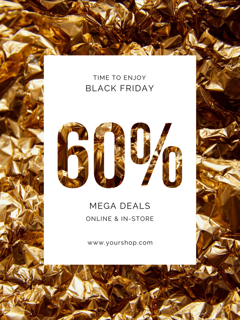 Black Friday deal on golden foil Poster 36x48in – шаблон для дизайна