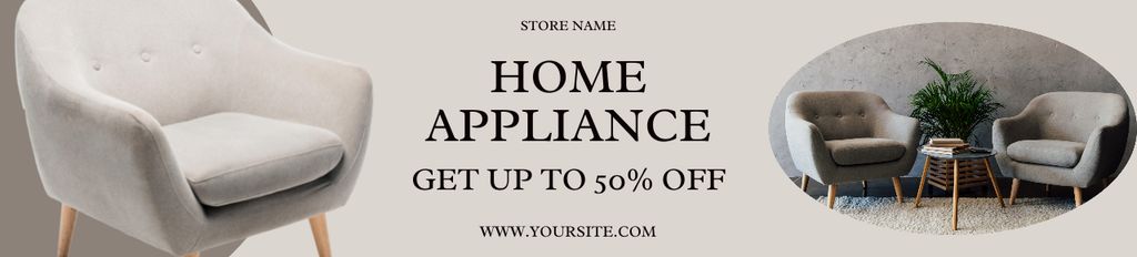 Template di design Household Goods and Furniture Sale on Grey Ebay Store Billboard