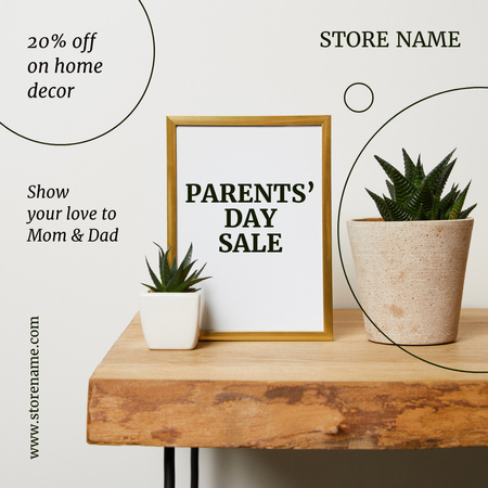 Plantilla de diseño de Home Decor Sale on Parents' Day Instagram 