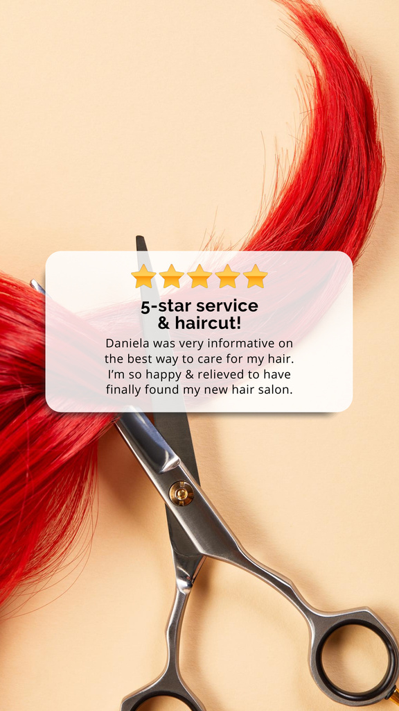 Hair Salon Services Offer with Scissors Instagram Story Tasarım Şablonu