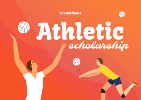 Athletic Scholarship Announcement Postcard Šablona návrhu