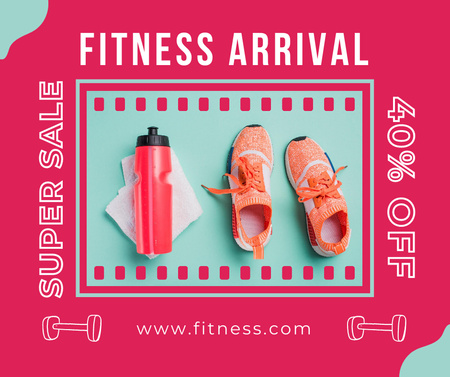 Set of Various Fitness Equipment Facebook tervezősablon
