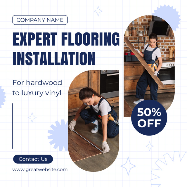 Services of Expert Flooring Installation Instagram AD Šablona návrhu