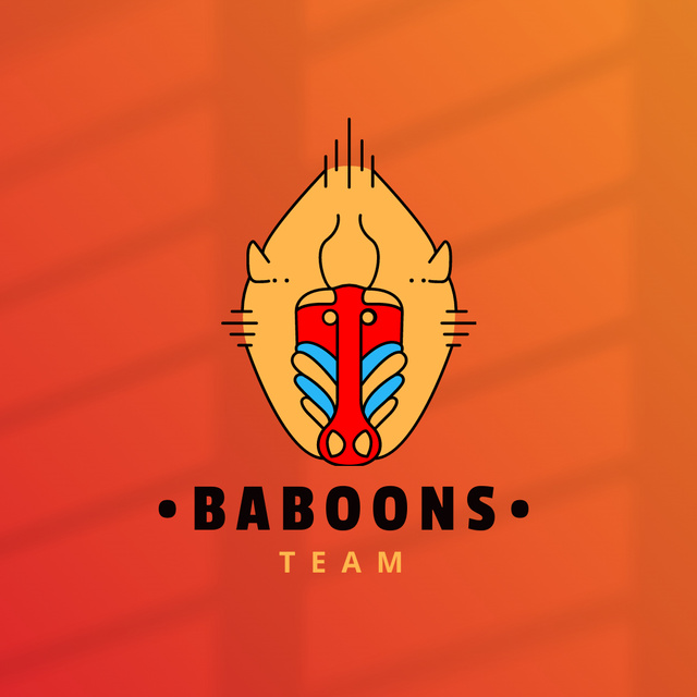 Plantilla de diseño de Sport Team Emblem with Baboons Logo 1080x1080px 
