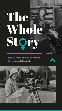 Designvorlage Women of diverse professions of past für Instagram Story