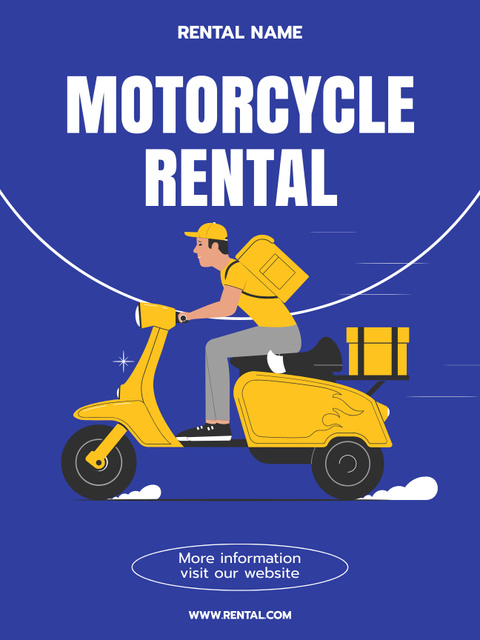 Scooter Rental Services Ad Poster US Tasarım Şablonu