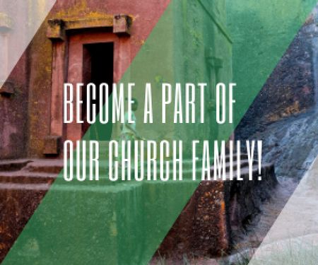 Become a part of our church family Medium Rectangle Modelo de Design