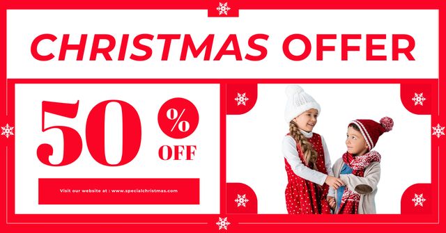 Christmas Offer of Goods for Kids Facebook ADデザインテンプレート