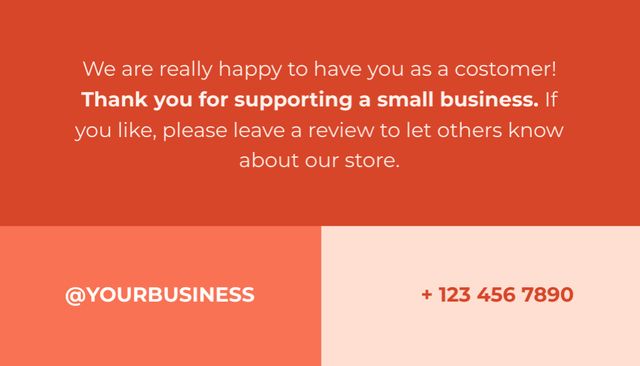 Template di design Thank You Phrase for Small Business Support Business Card US