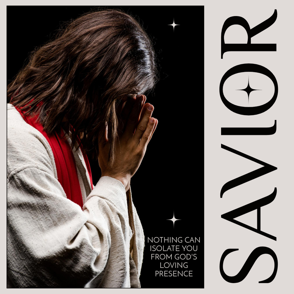 Religious Citation with Praying Man Instagram Modelo de Design